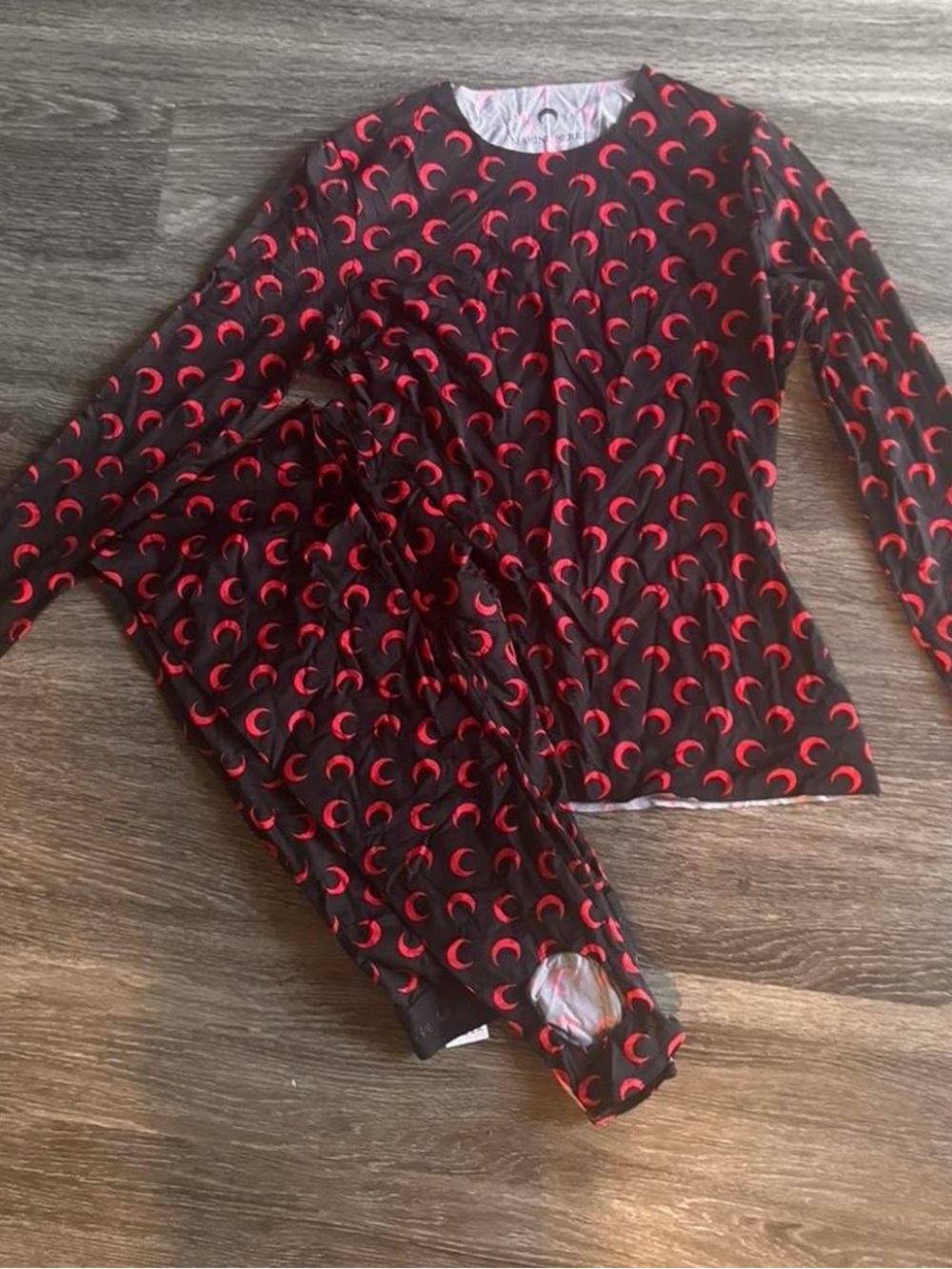 Marine Serre Set with Red Crescent Print